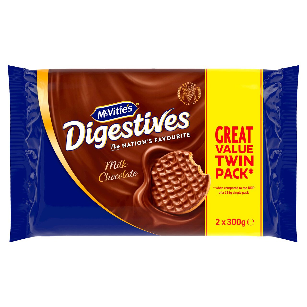 McVitie's Digestives Milk Chocolate Twin Pack 2 x 316g