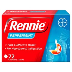Rennie Peppermint Heartburn & Indigestion Relief Tablets 72 per pack