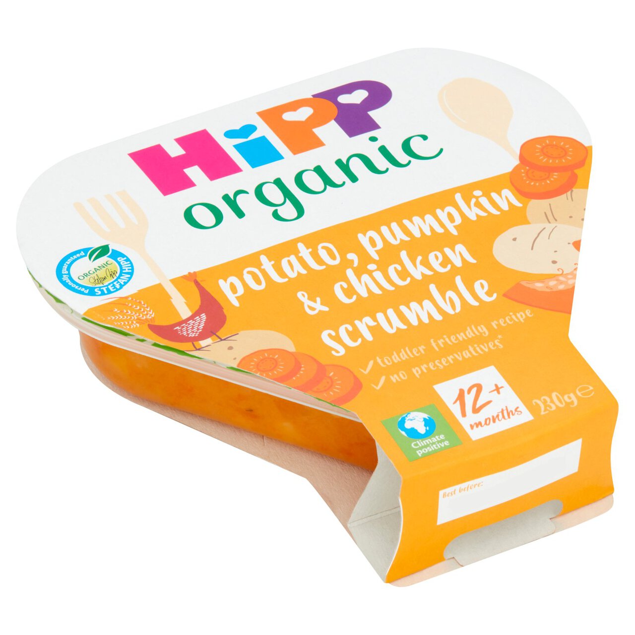 HiPP Organic Potato Pumpkin & Chicken Scrumble Toddler Tray Meal 15m+ 230g