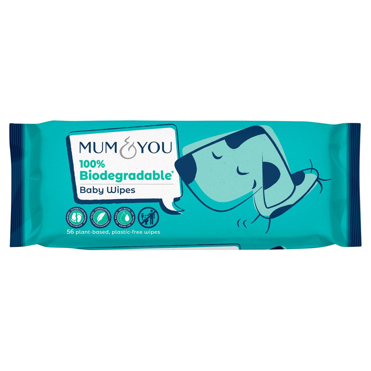 Mum & You 100% Biodegradable Baby Wipes 56 per pack