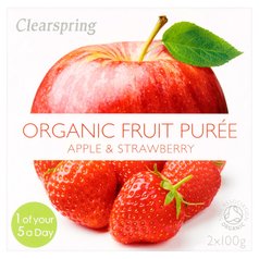 Clearspring Organic Apple & Strawberry Puree 2 x 100g