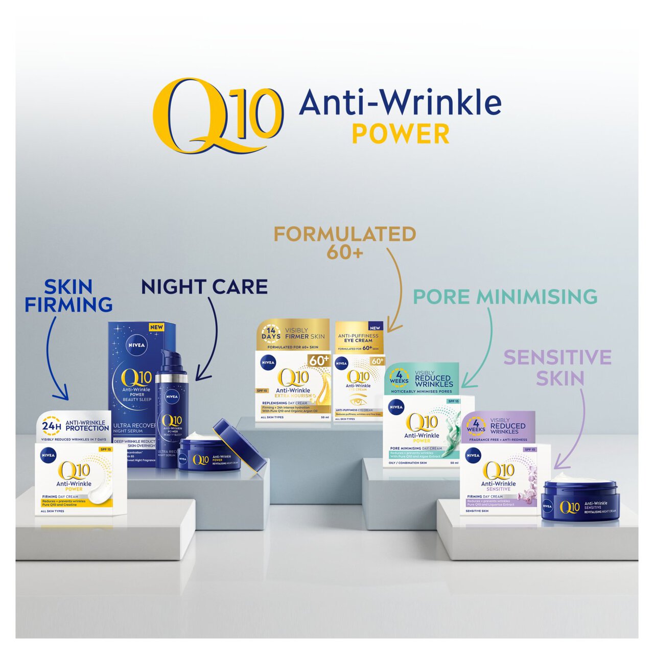 NIVEA Q10 Power Anti-Wrinkle Pore Refining Day Face Cream SPF15 50ml