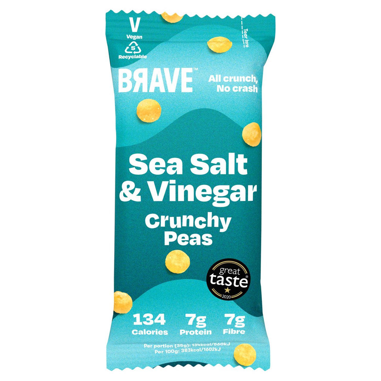 BRAVE Roasted Peas Sea Salt & Vinegar 35g