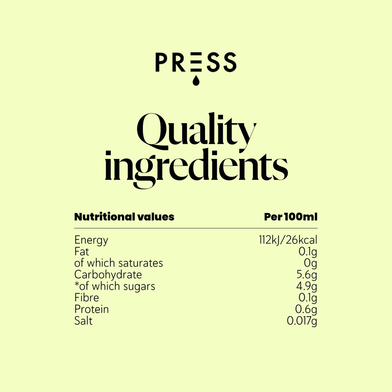 PRESS Daily Sweet Greens Raw Cold Pressed Juice 250ml