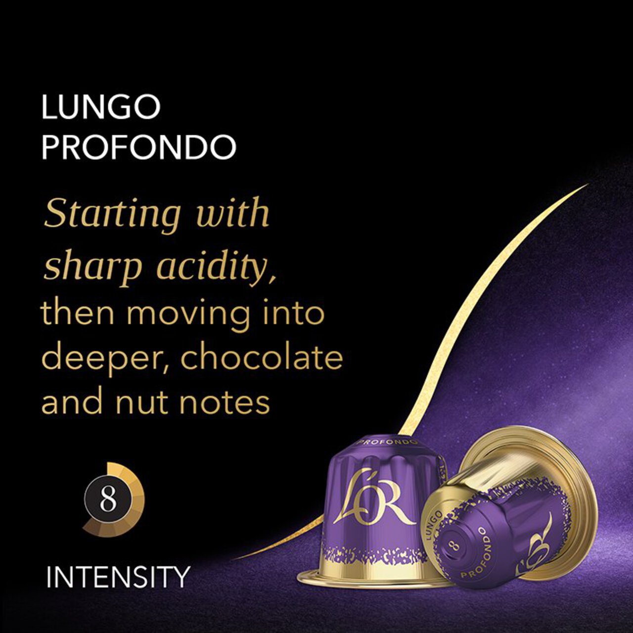 L'OR Lungo Profondo Coffee Pods x20 Intensity 8 20 per pack
