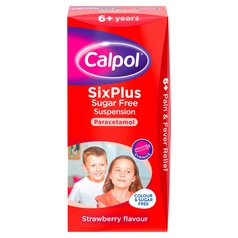 Calpol Sugar Free Paracetamol Strawberry Liquid, 6+yrs 80ml