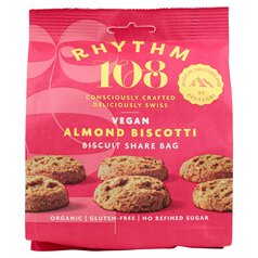 Rhythm 108 Swiss Vegan Almond Biscotti Biscuit Share Bag 135g 135g