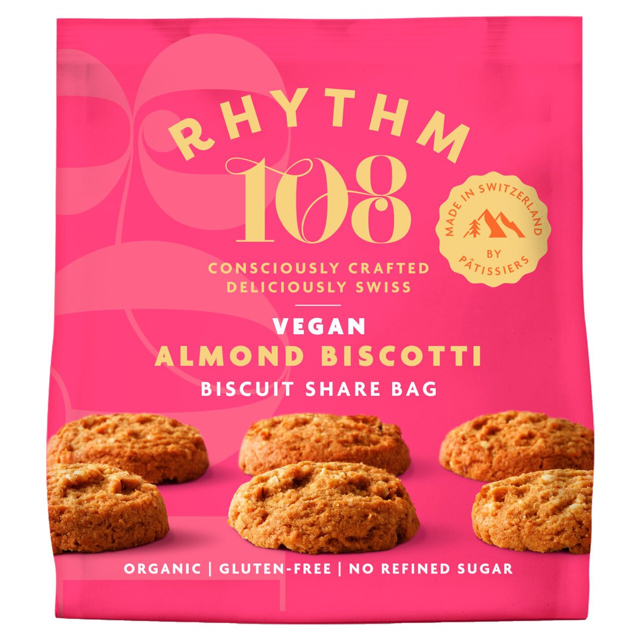 Rhythm 108 Swiss Vegan Almond Biscotti Biscuit Share Bag 135g 135g