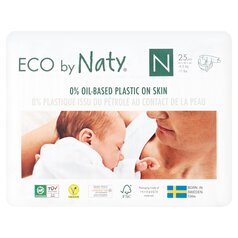 Eco by Naty Disposable Nappies, Size 0 25 per pack