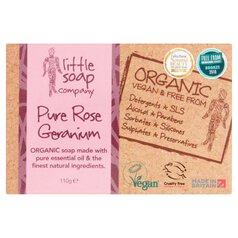 Little Soap Company Organic Bar Soap Rose Geranium 110g