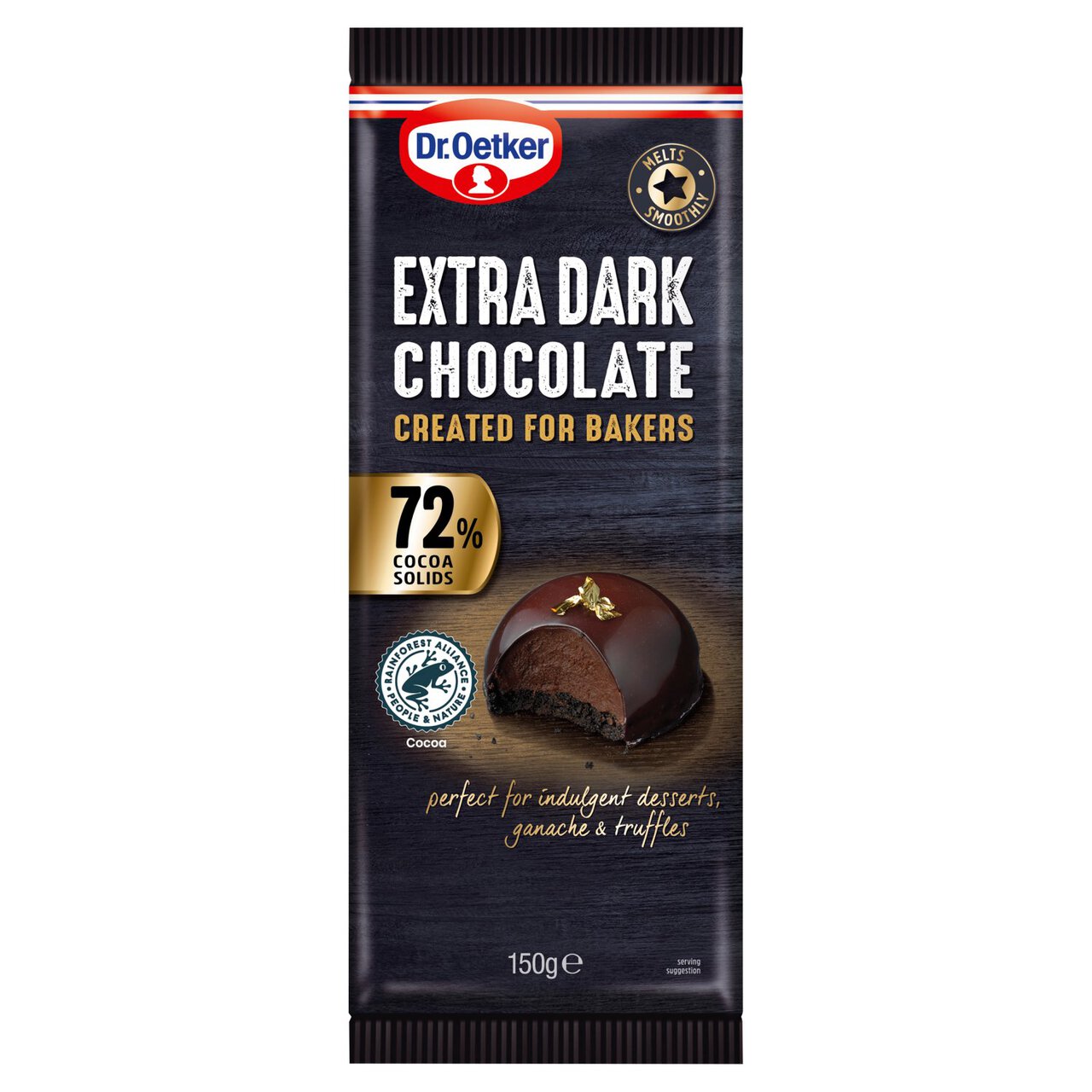 Dr. Oetker Extra Dark 72% Chocolate Bar 150g