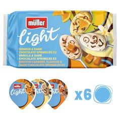 Muller Light Fat Free Yogurts with Chocolate Sprinkles 6 x 140g