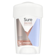 Sure Maximum Protection Clean Scent Cream Stick Antiperspirant 45ml