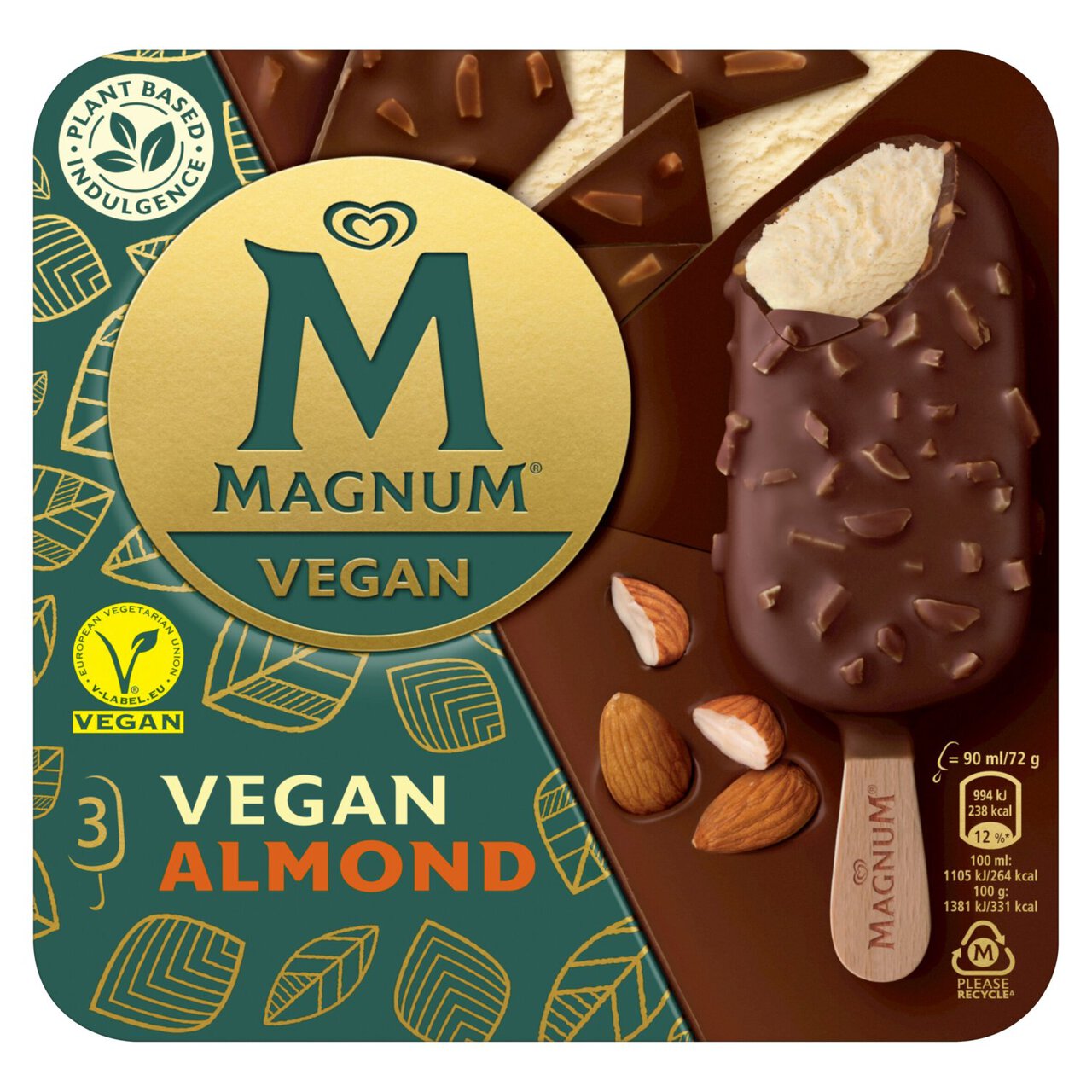 Magnum Vegan Almond Ice Cream Lollies 3 x 90ml