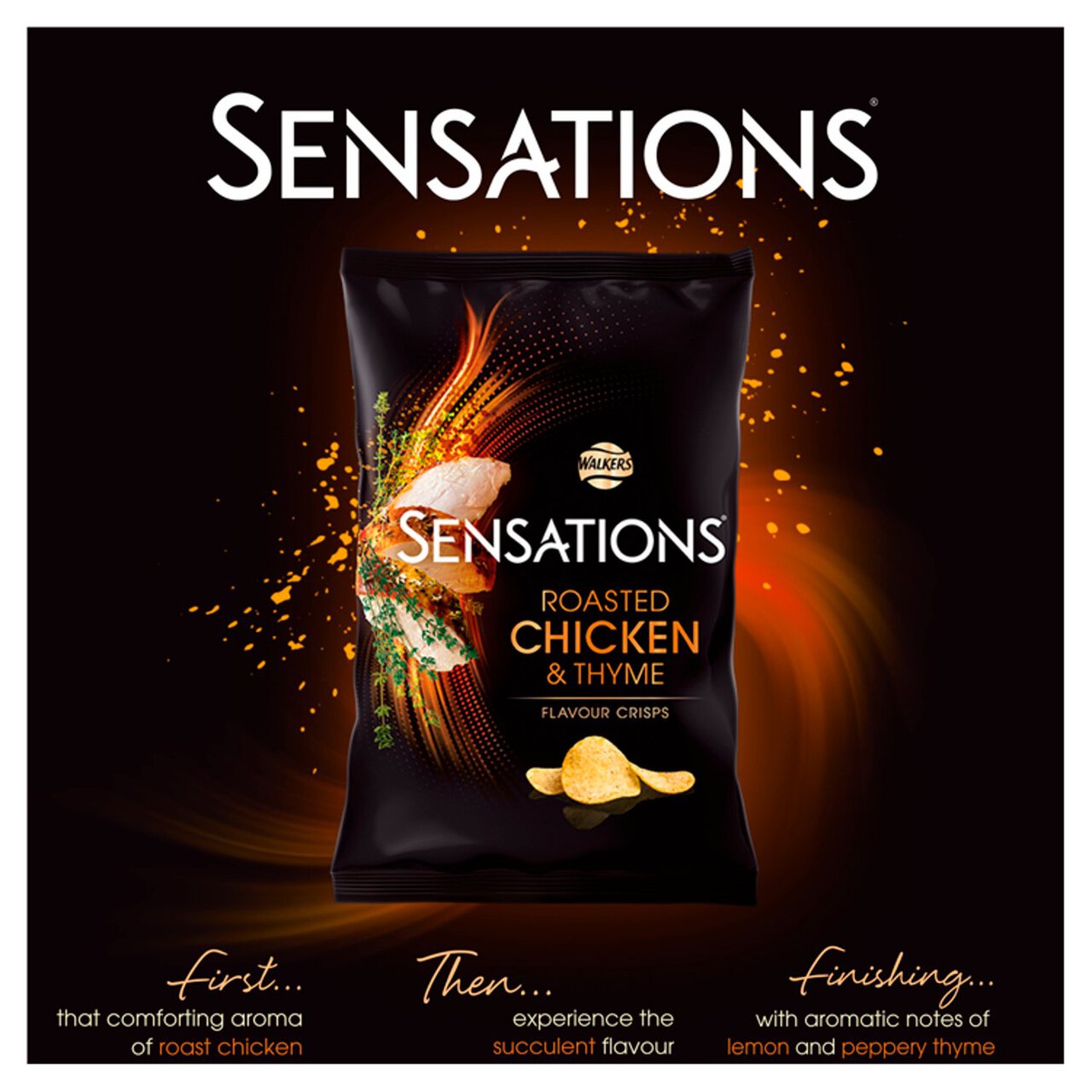 Sensations Roasted Chicken & Thyme Sharing Bag Crisps 150g