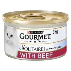 Gourmet Solitaire Tinned Cat Food with Beef 85g 85g