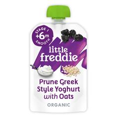 Little Freddie Prune Greek Style Yoghurt with Oats Organic Pouch, 6 mths+ 100g