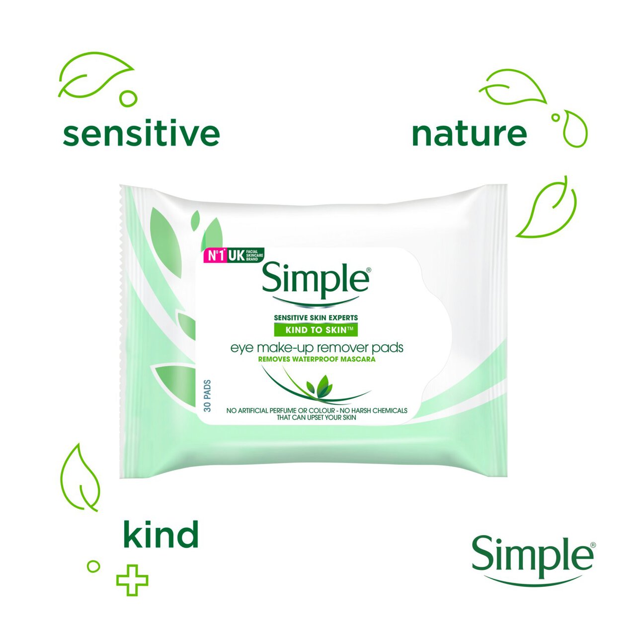 Simple Kind to Skin Eye Make Up Remover Pads 30 per pack