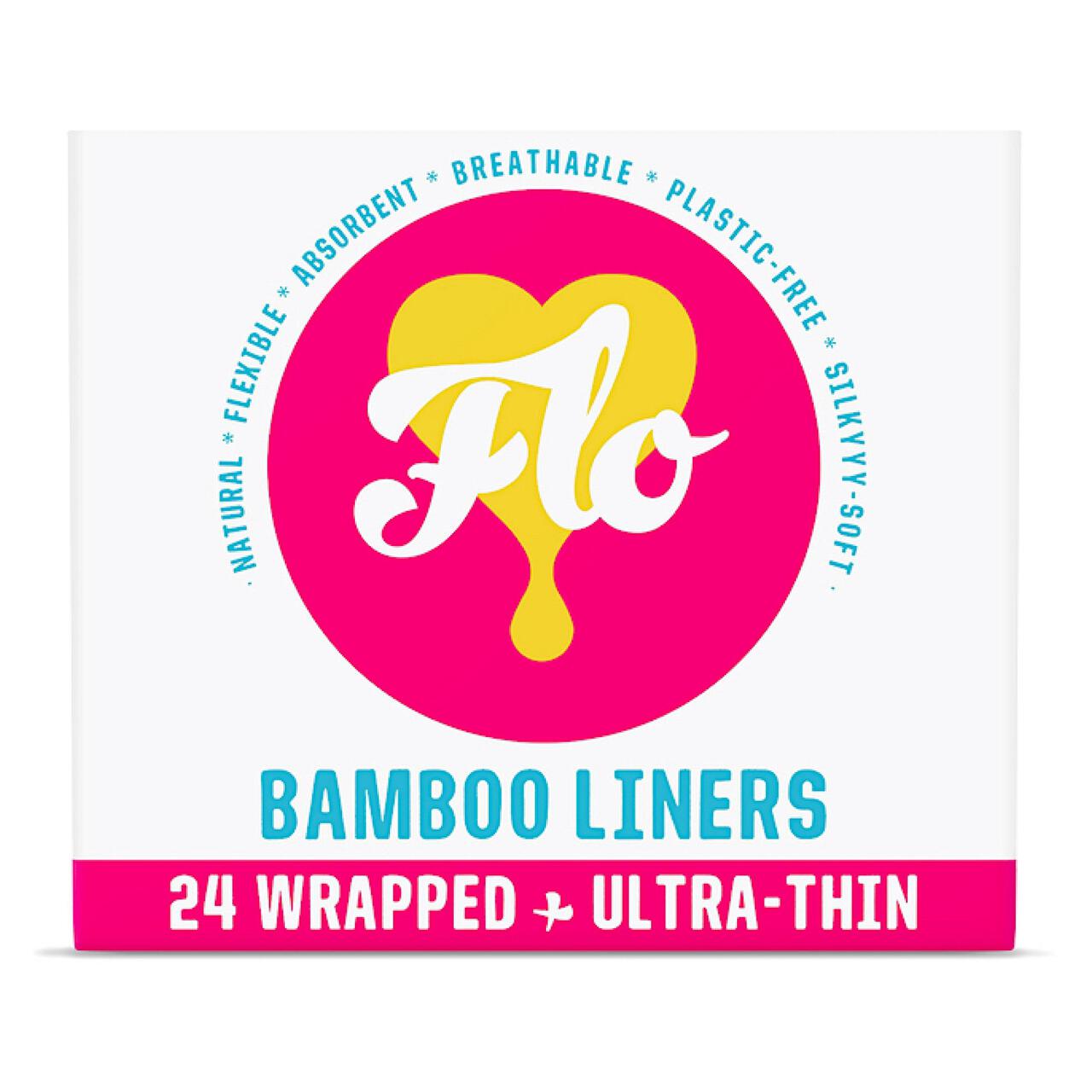 FLO Bamboo Daily Liners, Wrapped & Ultra Thin 24 per pack