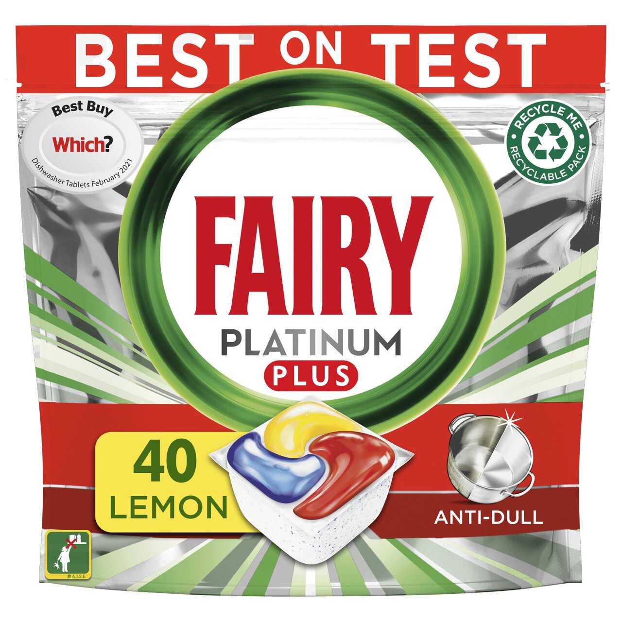 Fairy Platinum Plus All in One Lemon Dishwasher Tablets 40 per pack