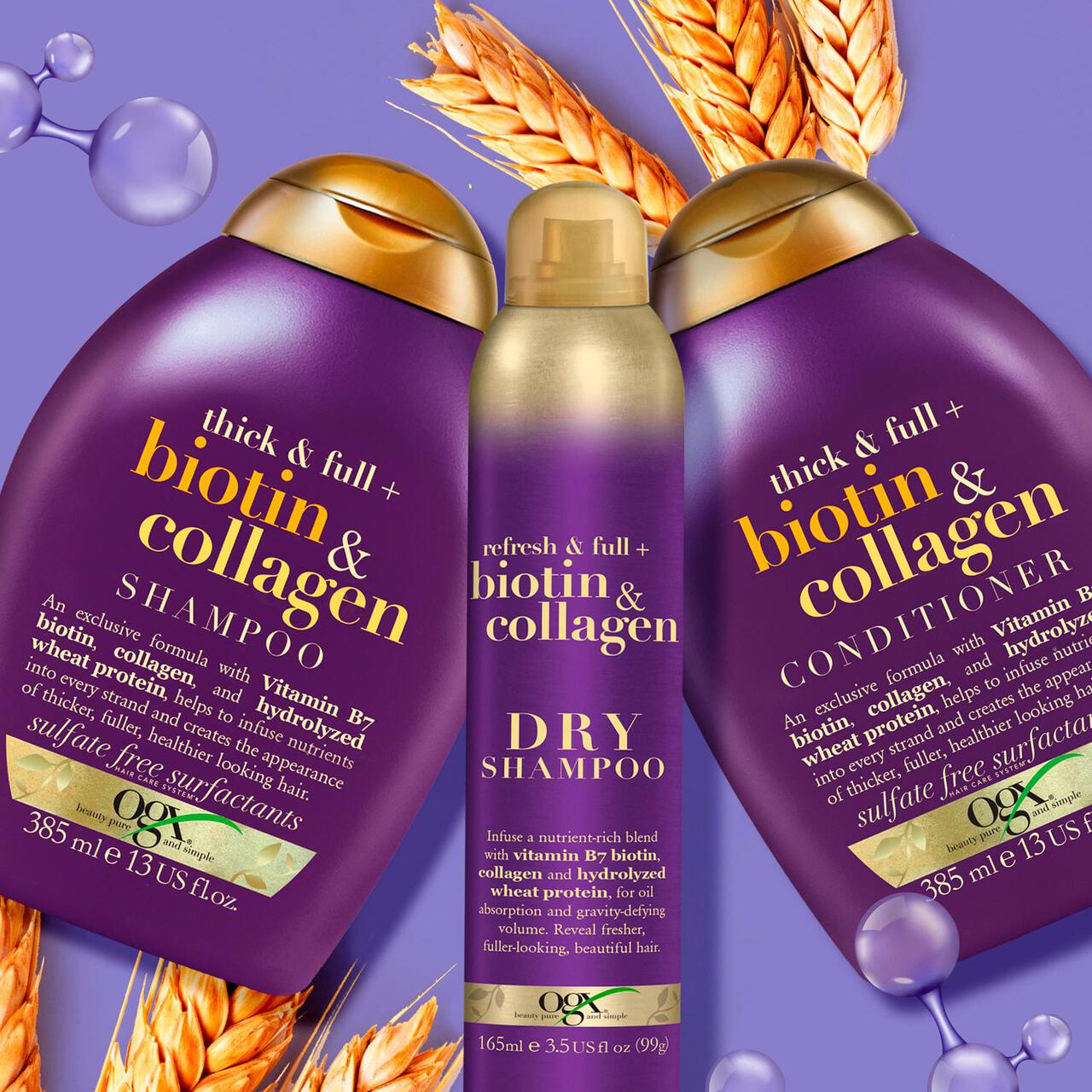 OGX Refresh & Full+ Biotin & Collagen Dry Shampoo 165ml