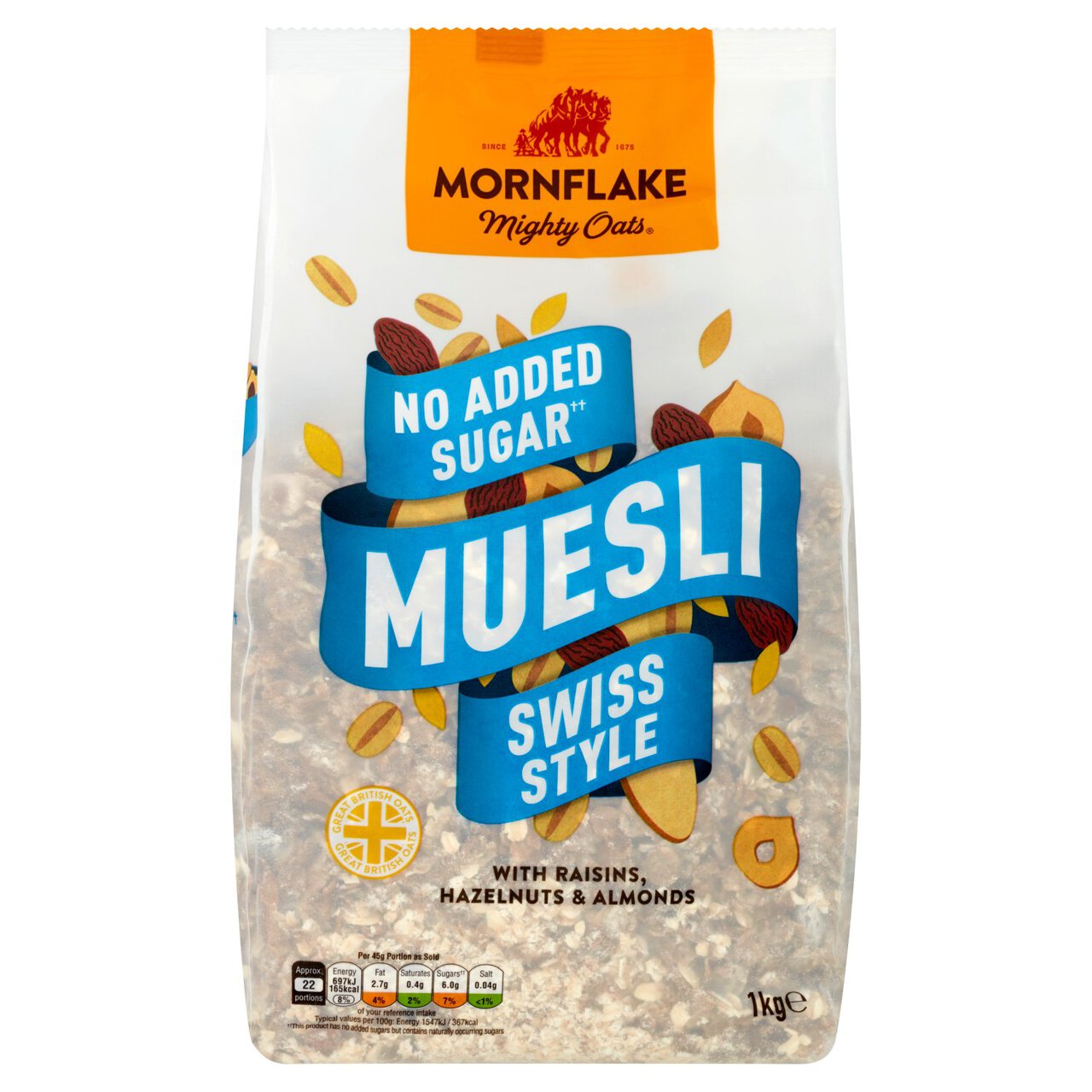Mornflake Classic Swiss Style Muesli No Added Sugar 1kg