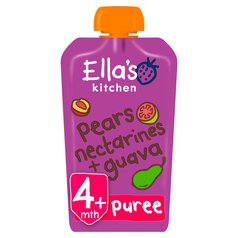Ella's Kitchen Pears, Nectarines & Guavas Organic Puree Pouch, 4 mths+ 120g