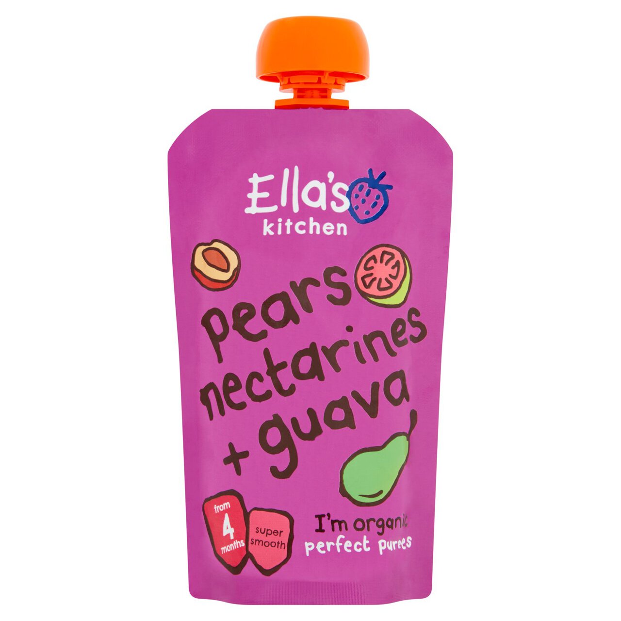 Ella's Kitchen Pears, Nectarines and Guava Baby Food Pouch 4+ Months 120g