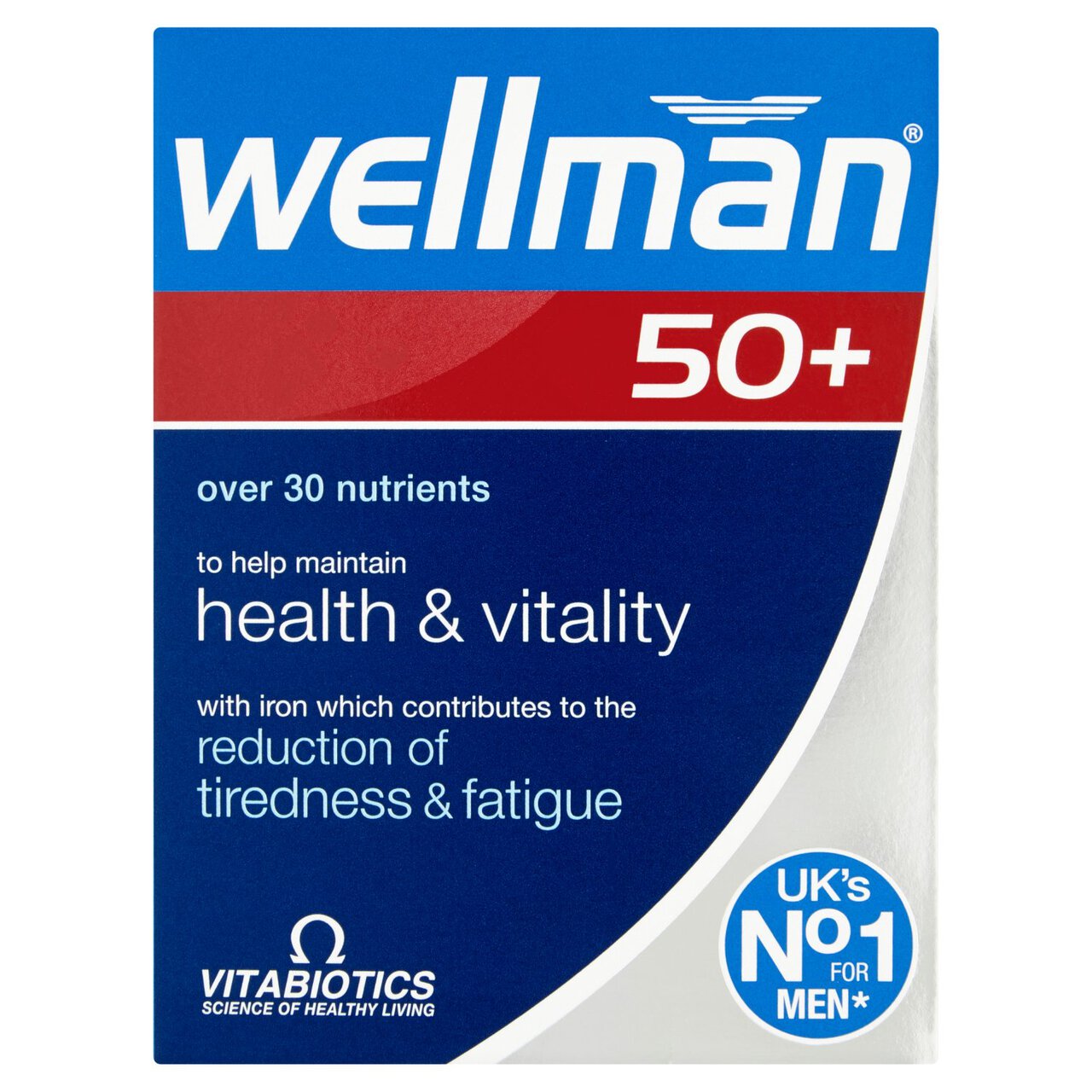 Vitabiotics Wellman 50+ Health & Vitality Reduction of Tiredness Tablets 30 per pack
