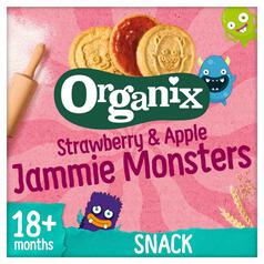 Organix Strawberry & Apple Organic Jammie Monsters, 18 mths+ Multipack 8 x 8g