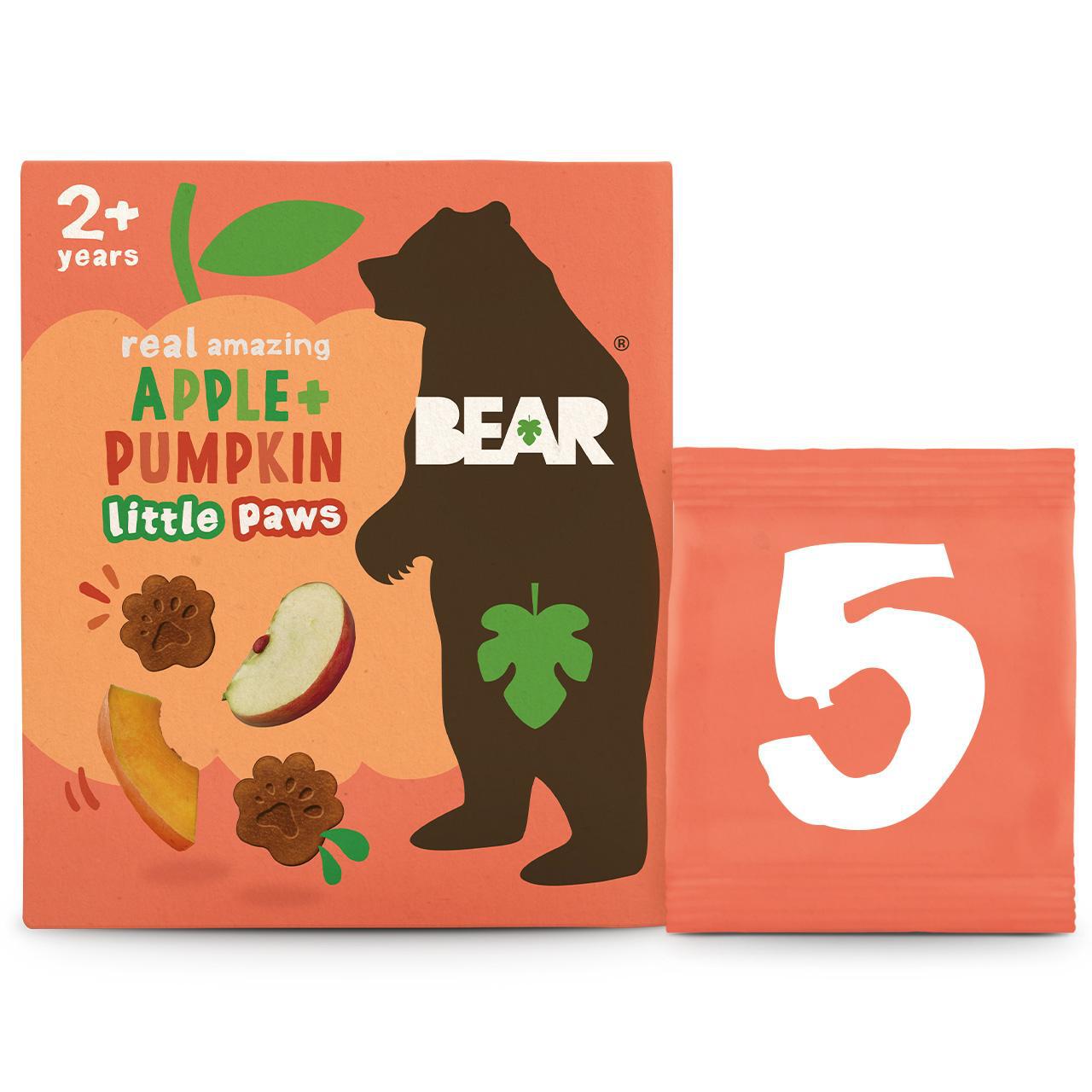 BEAR Paws Fruit & Veg Shapes Apple & Pumpkin 2+ years Multipack 5 x 20g
