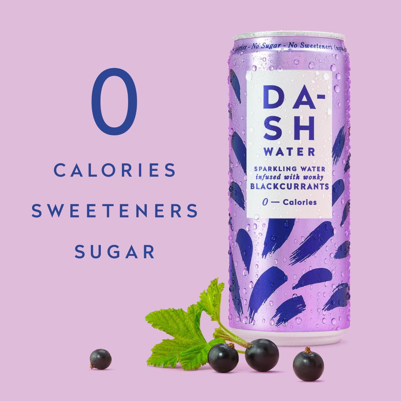 DASH Blackcurrant Infused Sparkling Water 4 x 330ml