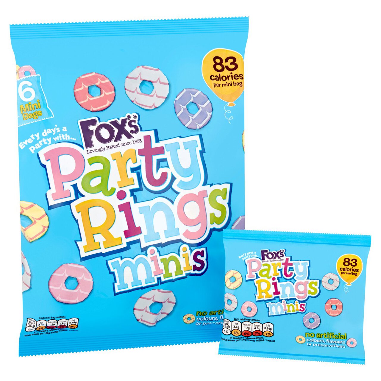 Fox's Biscuits Party Rings Minis 6 pack 126g