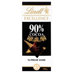 Lindt Excellence 90% Dark Supreme Chocolate Bar 100g