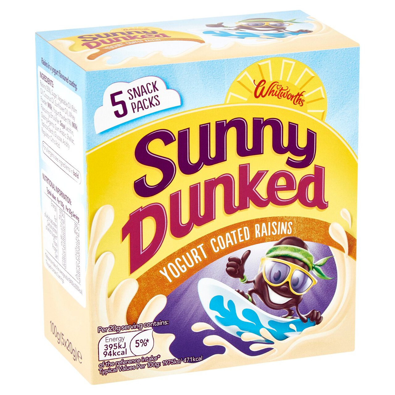 Sunny Yoghurt Coated Raisins Kids Snack 5 x 25g