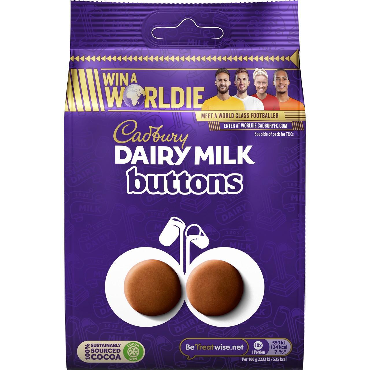 Cadbury Dairy Milk Giant Chocolate Buttons Bag 119g
