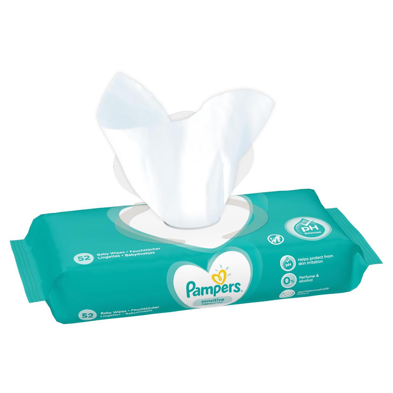 Pampers Sensitive Baby Wipes x 52 52 per pack