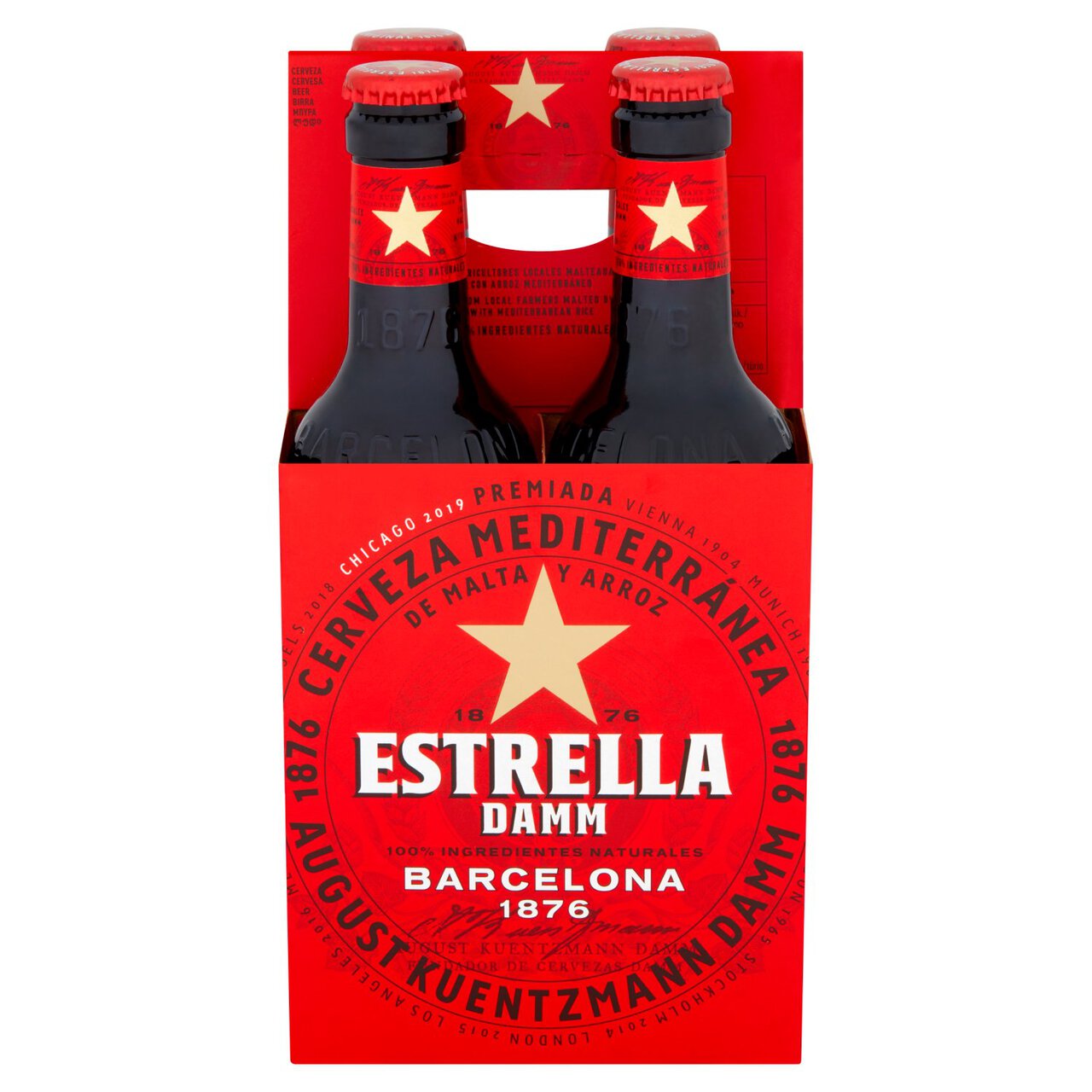 Estrella Damm Premium Lager Beer Bottles 4 x 330ml