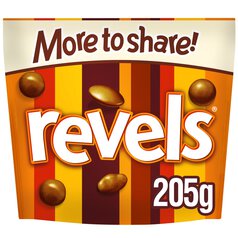 Revels Milk Chocolate with Raisins, Coffee or Orange Sharing Pouch Bag 205g