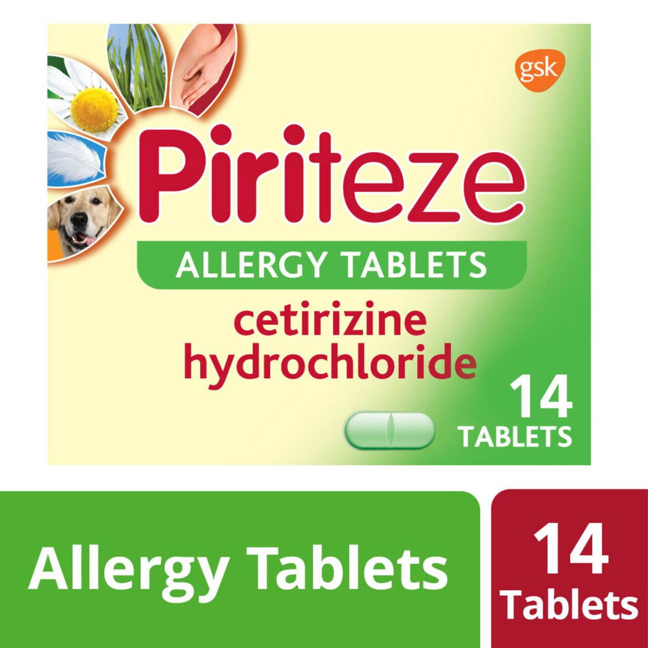 Piriteze Antihistamine Allergy Relief Tablets Cetrizine 14 per pack