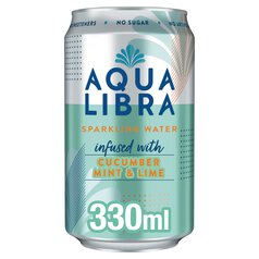 Aqua Libra Cucumber, Mint & Lime Infused Sparkling Water 330ml