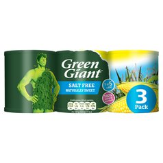 Green Giant Salt Free Sweetcorn 3 x 198g