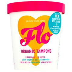 FLO Organic Applicator Tampons, Regular + Super Combo Pack 14 per pack