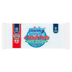 Minky Non Scratch Antibacterial Wash Pads 4 per pack