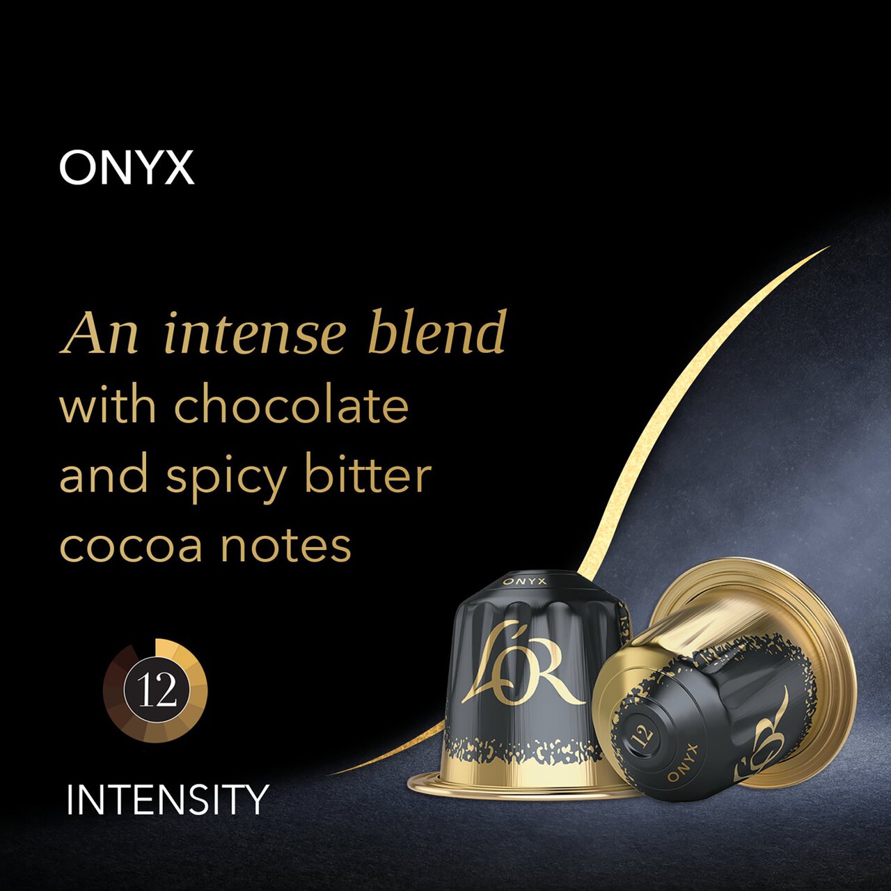 L'OR Onyx Coffee Pods x20 Intensity 12 20 per pack