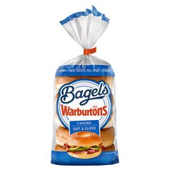 Warburtons Plain Bagels 5 per pack