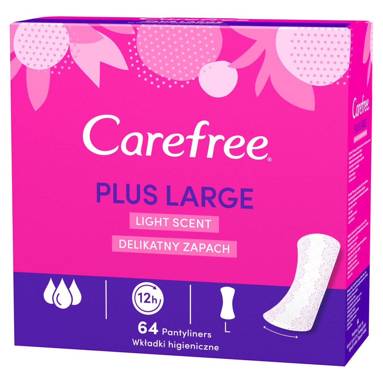 Carefree Plus Large Light Scent Pantyliners 64 per pack