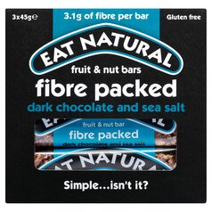 Eat Natural Fibre Packed Dark Chocolate & Sea Salt Bars 3 x 45g