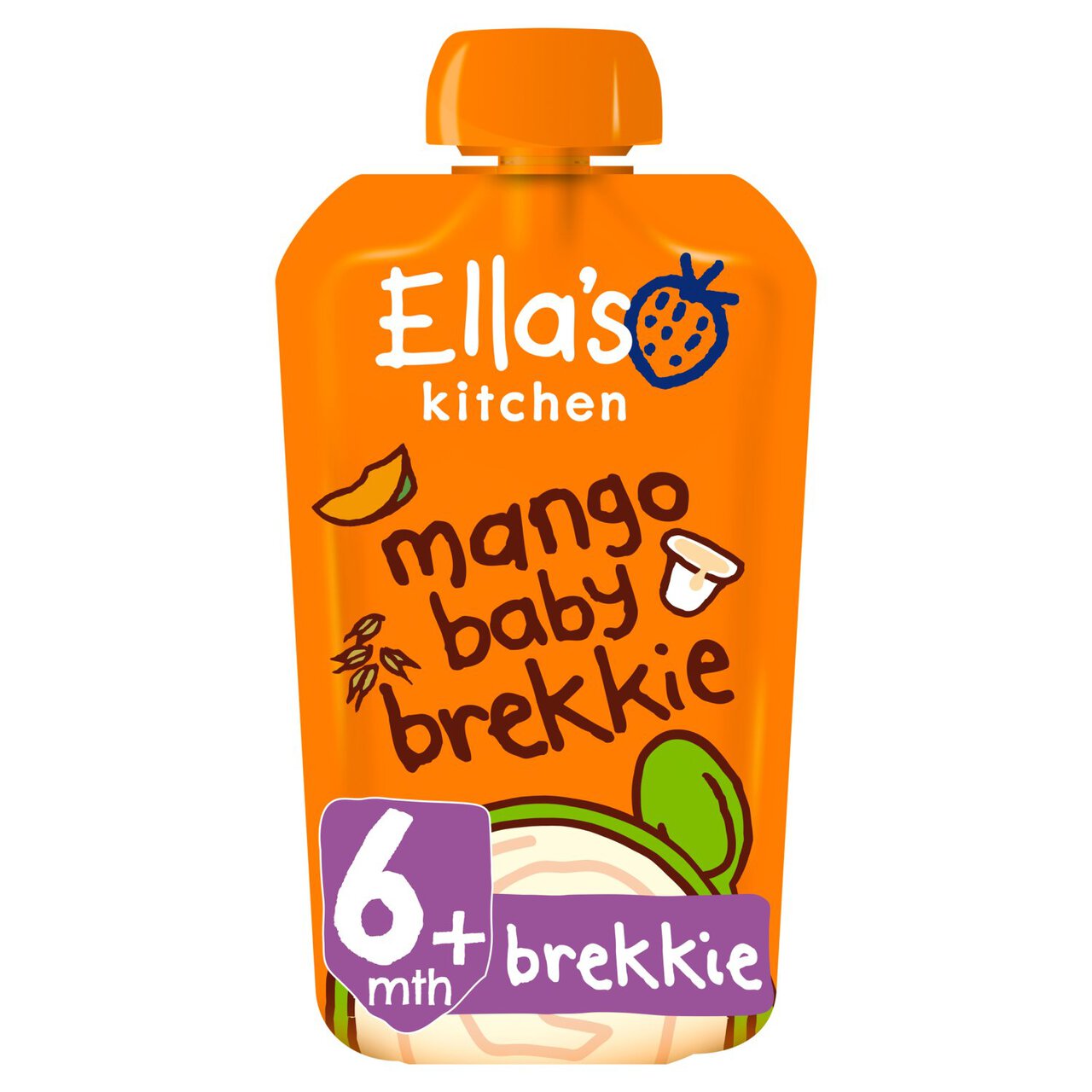Ella's Kitchen Mango Baby Brekkie Baby Food Breakfast Pouch 6+ Months 100g