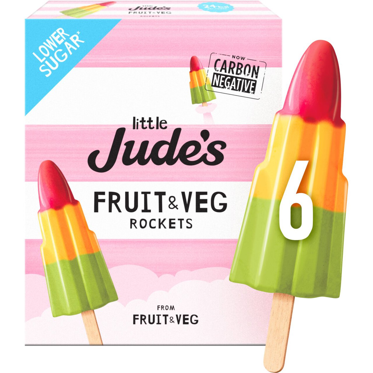 Little Jude's Fruit & Veg Rocket Lollies 6 x 55ml